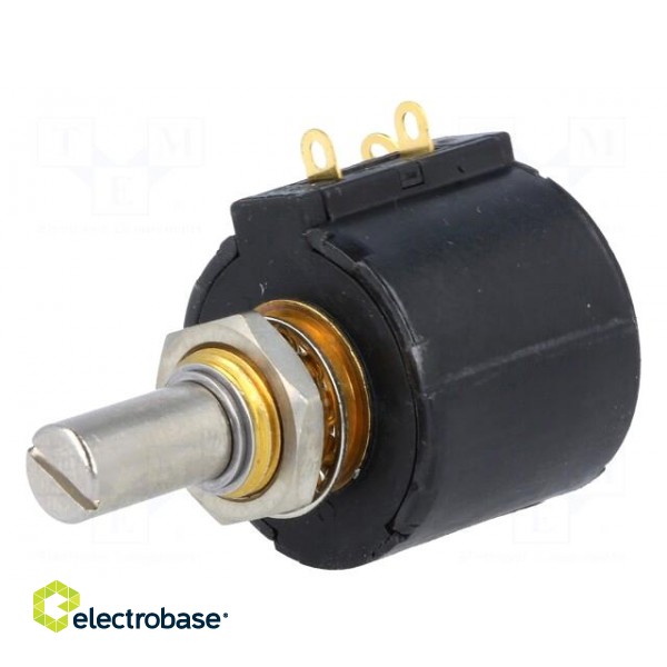 Potentiometer: shaft | multiturn | 5kΩ | 1.5W | ±3% | 6.35mm | linear paveikslėlis 1