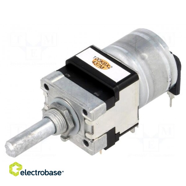 Potentiometer: shaft | 50mW | 100kΩ | ±20% | 300° | for PCB | linear image 1