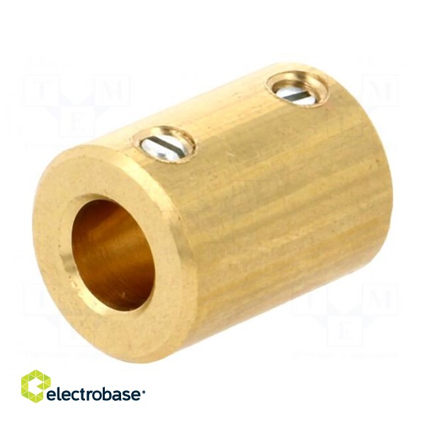Adapter | brass | Øshaft: 6mm | copper | Shaft: smooth | Hole diam: 4mm image 1