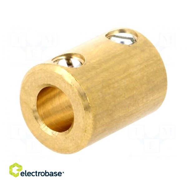 Adapter | brass | Øshaft: 6mm | copper | Shaft: smooth | Hole diam: 6mm image 1