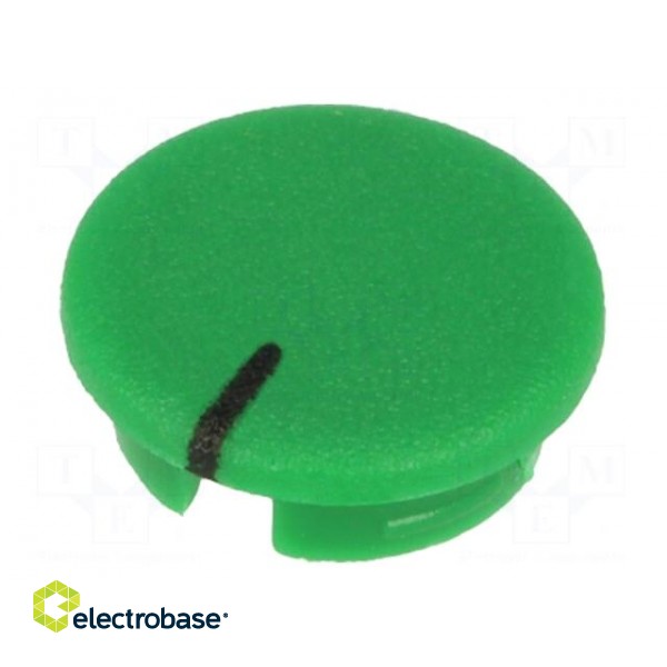 Cap | ABS | green | push-in | Pointer: black | round | A2513,A2613