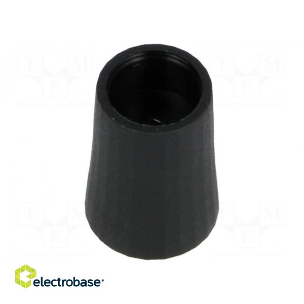 Knob | conical | thermoplastic | Øshaft: 6mm | Ø12x17mm | black | push-in image 1