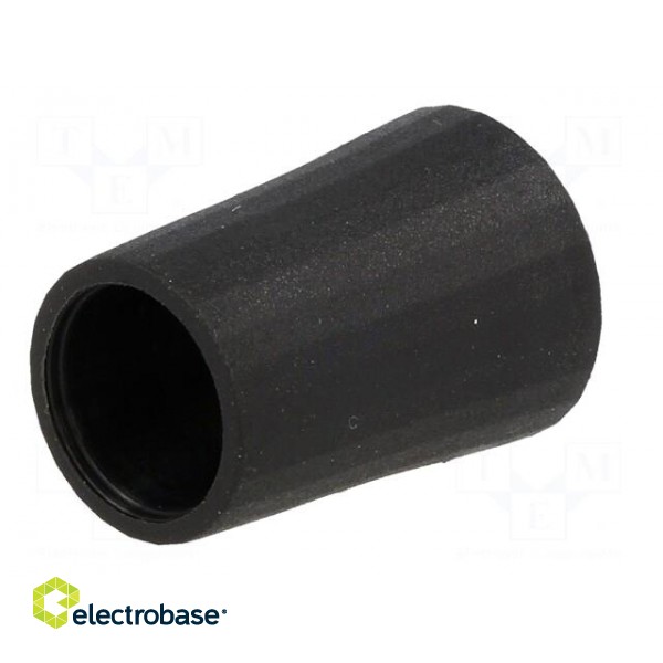 Knob | conical | thermoplastic | Øshaft: 6mm | Ø12x17mm | black | push-in paveikslėlis 2