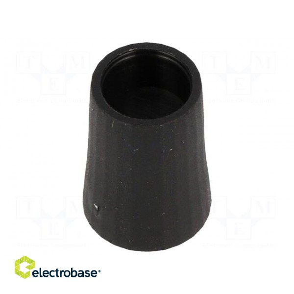 Knob | conical | thermoplastic | Øshaft: 6mm | Ø12x17mm | black | push-in paveikslėlis 1