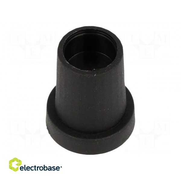 Knob | conical | thermoplastic | Øshaft: 6mm | Ø14x18mm | black | push-in paveikslėlis 1