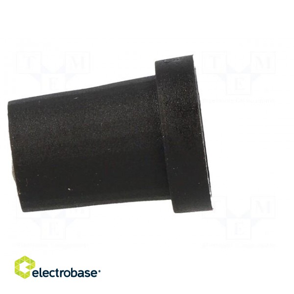 Knob | conical | thermoplastic | Øshaft: 6mm | Ø14x18mm | black | push-in paveikslėlis 3