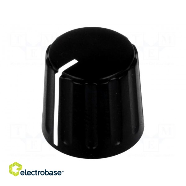 Knob | conical,with pointer | ABS | Øshaft: 6mm | Ø18.5x17.1mm | black image 1