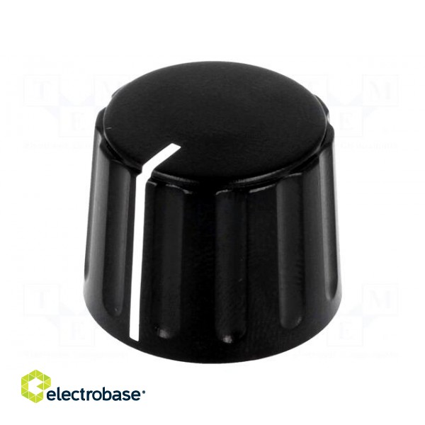 Knob | conical,with pointer | ABS | Øshaft: 6mm | Ø21.5x17.1mm | black image 1