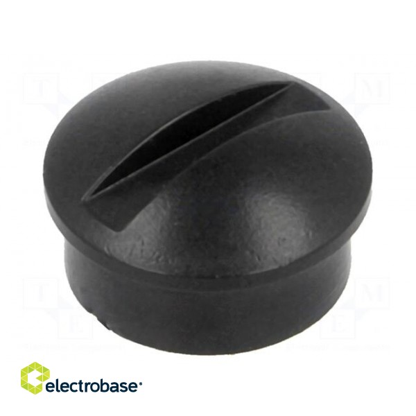 Knob | miniature | plastic | Øshaft: 6mm | Ø12x3mm | black | push-in фото 1