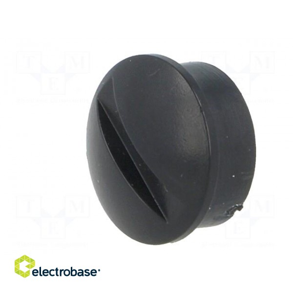 Knob | miniature | plastic | Øshaft: 6mm | Ø12x3mm | black | push-in paveikslėlis 2