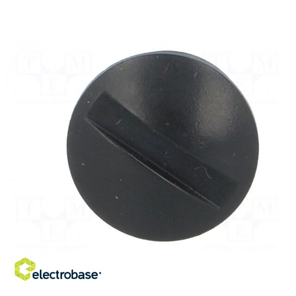 Knob | miniature | plastic | Øshaft: 6mm | Ø12x3mm | black | push-in paveikslėlis 9