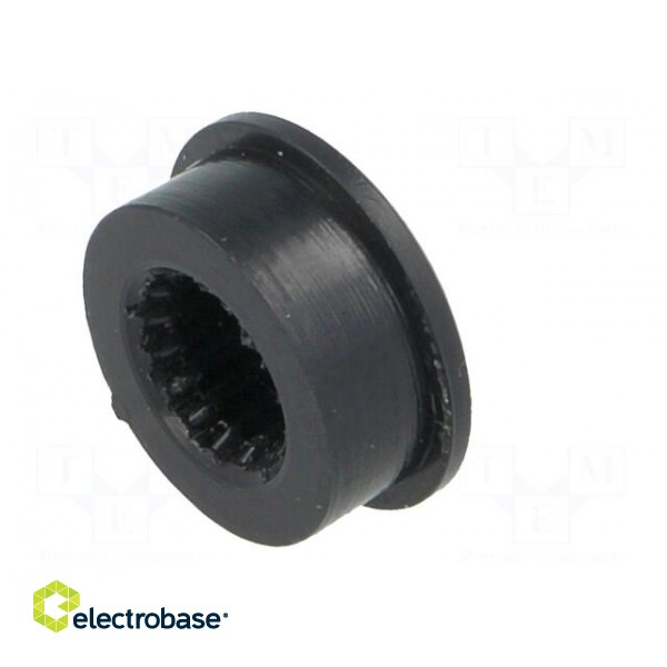 Knob | miniature | plastic | Øshaft: 6mm | Ø12x3mm | black | push-in paveikslėlis 6