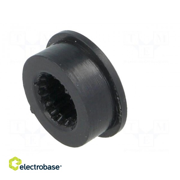 Knob | miniature | plastic | Øshaft: 6mm | Ø12x3mm | black | push-in фото 6