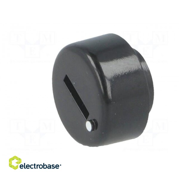 Knob | miniature | plastic | Øshaft: 6mm | Ø12x4.5mm | black | push-in paveikslėlis 2