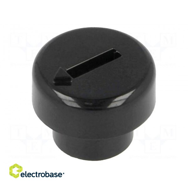 Knob | miniature | plastic | Øshaft: 6mm | Ø12x4.5mm | black | push-in image 1
