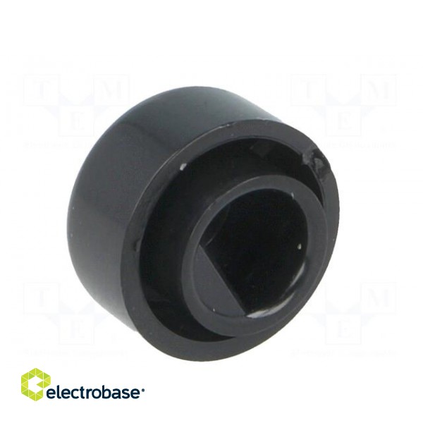 Knob | miniature | plastic | Øshaft: 6mm | Ø12x4.5mm | black | push-in paveikslėlis 4
