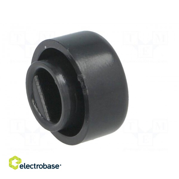 Knob | miniature | plastic | Øshaft: 6mm | Ø12x4.5mm | black | push-in paveikslėlis 6
