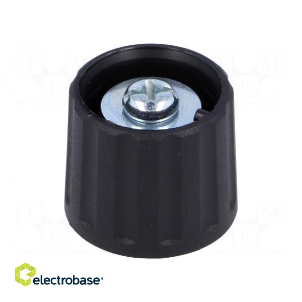 Knob | polyamide | Øshaft: 6mm | black | clamp mechanism with screw paveikslėlis 1
