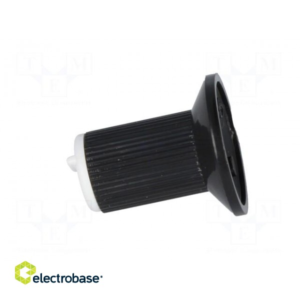 Knob | with flange | plastic | Øshaft: 6mm | Ø10x19mm | black | white image 3