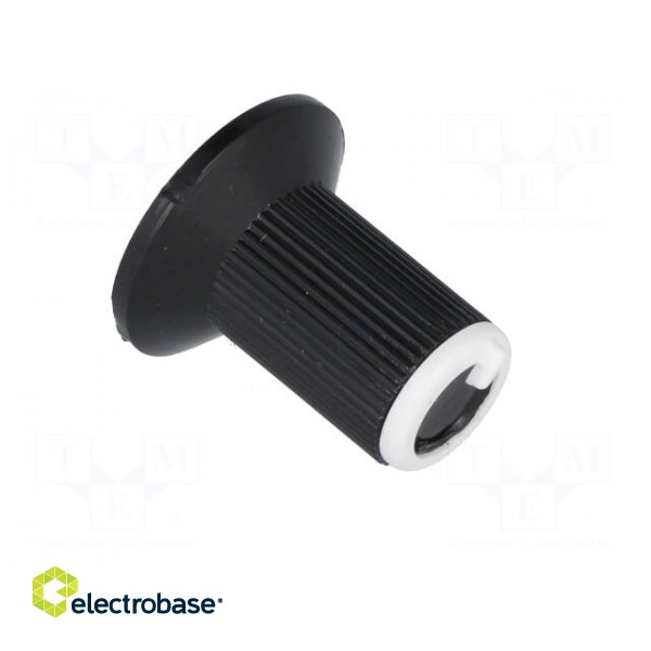 Knob | with flange | plastic | Øshaft: 6mm | Ø10x19mm | black | white image 8