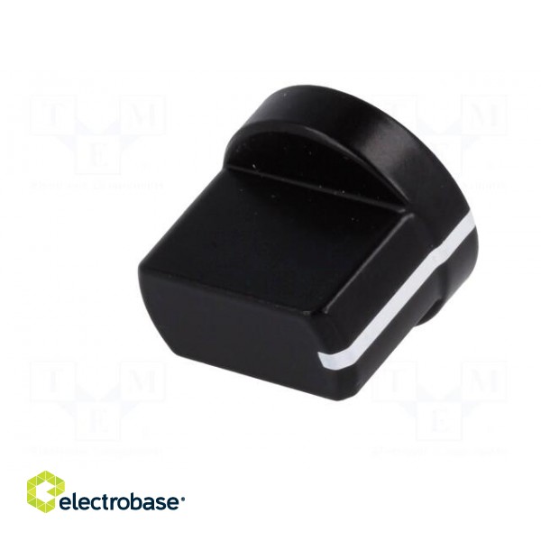 Knob | with flange,with pointer | aluminium | Øshaft: 6mm | black фото 2