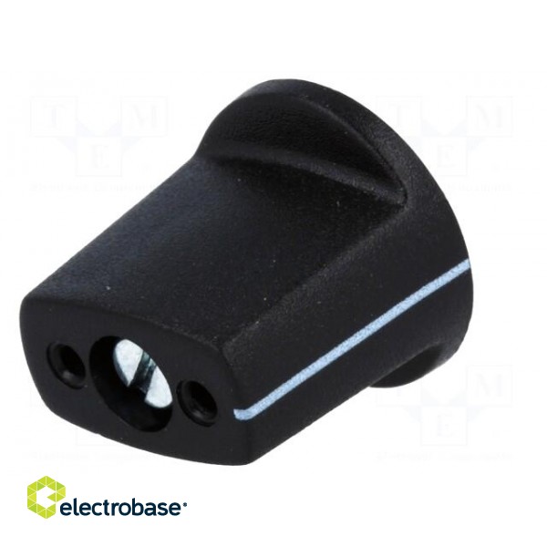 Knob | with pointer | ABS | Øshaft: 3mm | Ø16x16mm | black | Shaft: smooth image 2