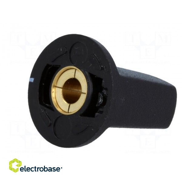 Knob | with pointer | ABS | Øshaft: 4mm | Ø16x16mm | black | Shaft: smooth paveikslėlis 6