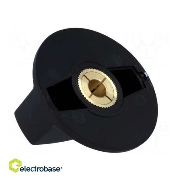 Knob | with pointer | ABS | Øshaft: 6mm | Ø40x16mm | black | Shaft: smooth image 6