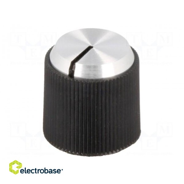 Knob | with pointer | aluminium,thermoplastic | Øshaft: 4mm | black фото 1