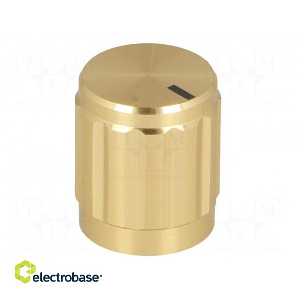 Knob | with pointer | aluminium,thermoplastic | Øshaft: 6mm | golden фото 1