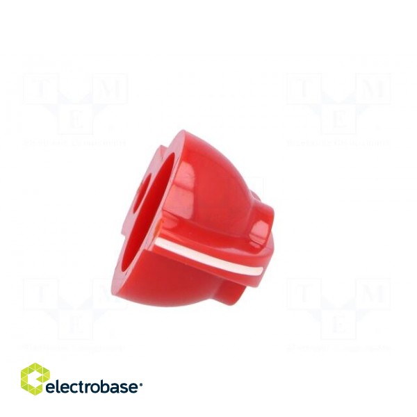 Knob | with pointer | Øshaft: 6mm | Ø19.5x14mm | red | Shaft: knurled фото 9