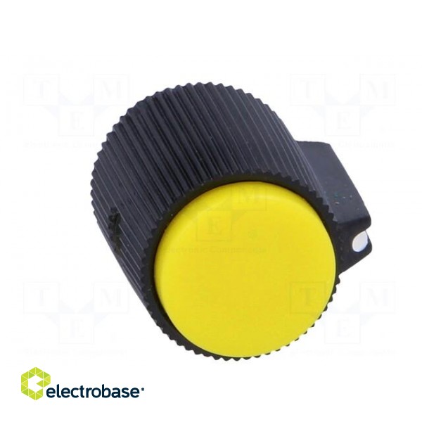 Knob | with pointer | plastic | Øshaft: 6.35mm | Ø13x15mm | yellow image 9