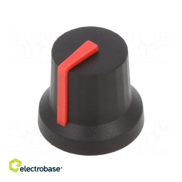 Knob | with pointer | rubber,plastic | Øshaft: 6mm | Ø16.8x14.5mm image 1