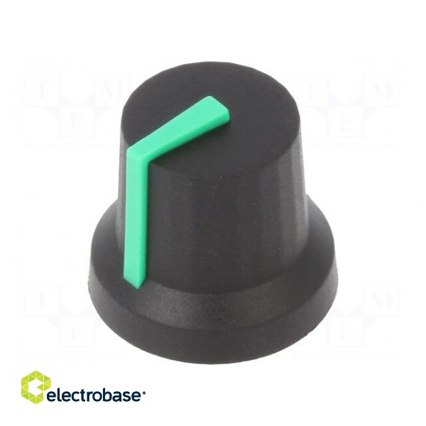 Knob | with pointer | rubber,plastic | Øshaft: 6mm | Ø16.8x14.5mm image 1