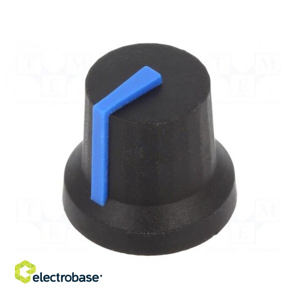 Knob | with pointer | rubber,plastic | Øshaft: 6mm | Ø16.8x14.5mm paveikslėlis 1
