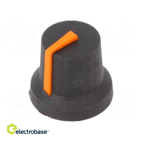 Knob | with pointer | rubber,plastic | Øshaft: 6mm | Ø16.8x14.5mm paveikslėlis 1