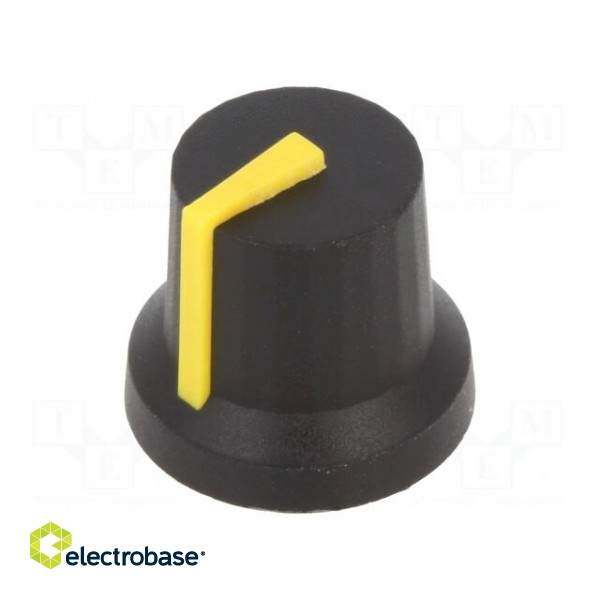 Knob | with pointer | rubber,plastic | Øshaft: 6mm | Ø16.8x14.5mm paveikslėlis 1