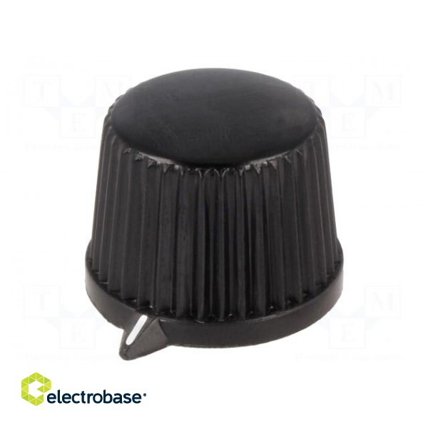 Knob | with pointer | thermoplastic | Øshaft: 6mm | Ø20x15.4mm | black фото 1