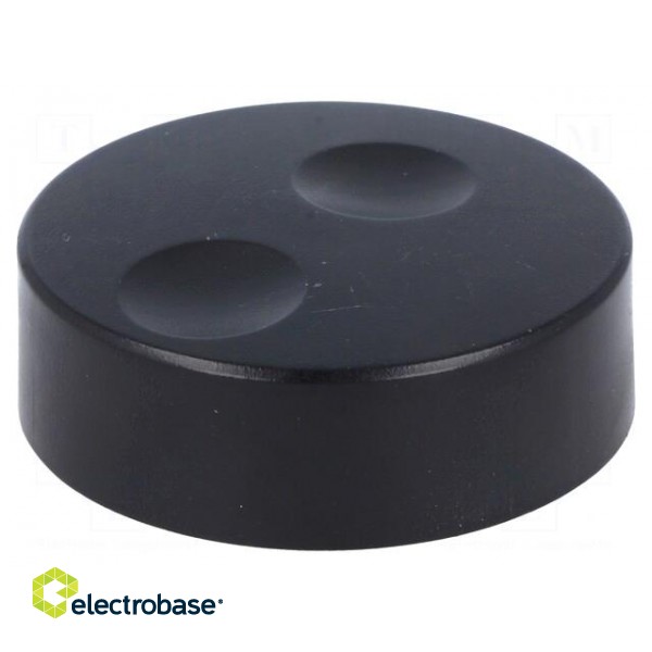 Knob | without pointer | plastic | Øshaft: 6mm | Ø39.6x13.5mm | black paveikslėlis 1