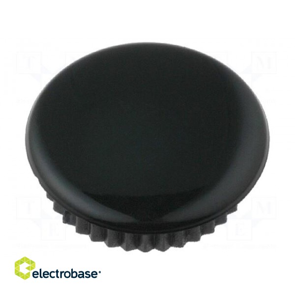 Cap | Colour: black | Mounting: push-in | Mat: plastic