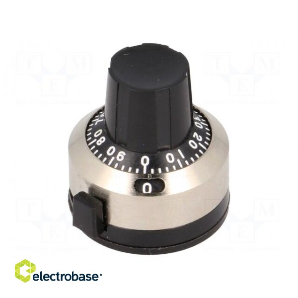 Precise knob | with counting dial | Shaft d: 6.35mm | 25x22x24mm image 1