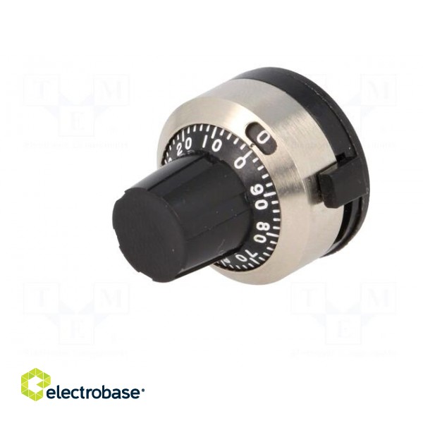 Precise knob | with counting dial | Shaft d: 6.35mm | 25x22x24mm image 2