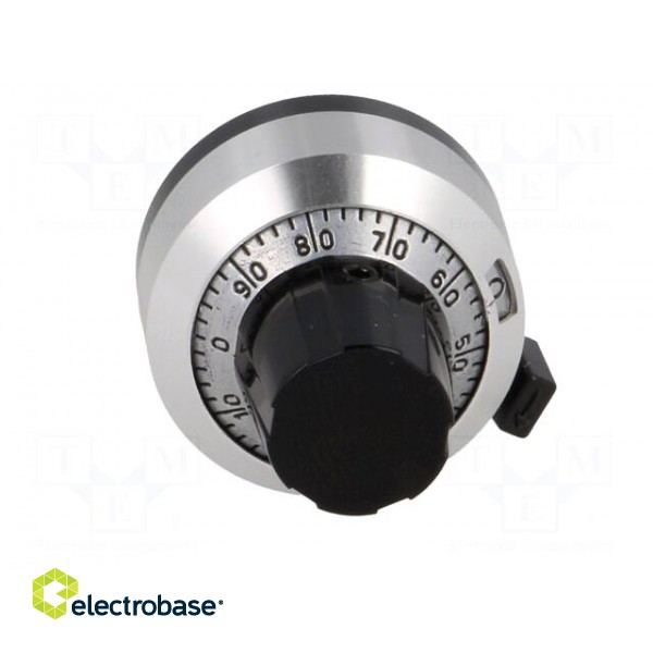 Precise knob | with counting dial | Shaft d: 6.35mm | Ø22.2mm paveikslėlis 9