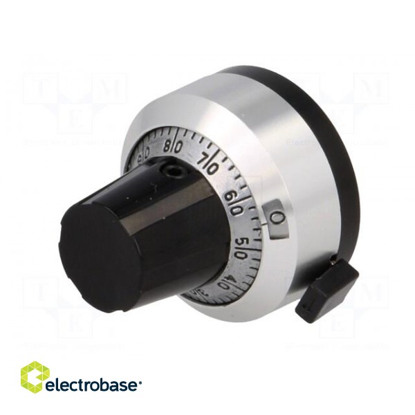 Precise knob | with counting dial | Shaft d: 6.35mm | Ø22.2mm paveikslėlis 2