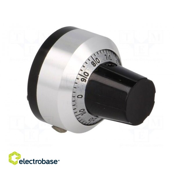 Precise knob | with counting dial | Shaft d: 6.35mm | Ø22.2mm paveikslėlis 8