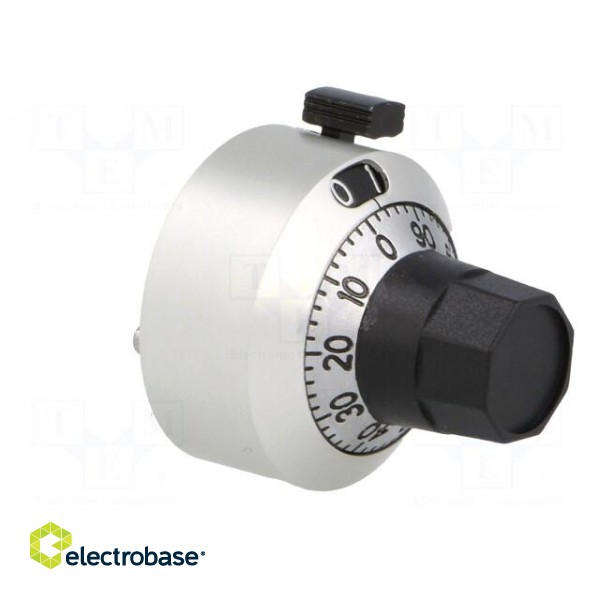 Precise knob | with counting dial | Shaft d: 6.35mm | Ø22.2x22mm paveikslėlis 8