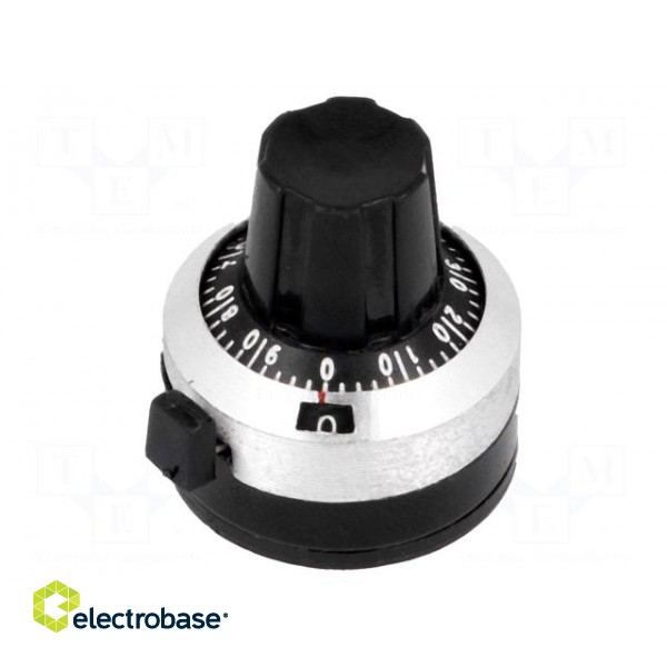 Precise knob | with counting dial | Shaft d: 6.35mm | Ø22x24mm фото 1