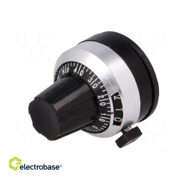 Precise knob | with counting dial | Shaft d: 6.35mm | Ø22x24mm фото 2