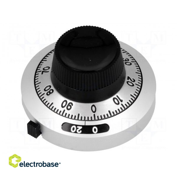 Precise knob | with counting dial | Shaft d: 6.35mm | Ø46mm image 1