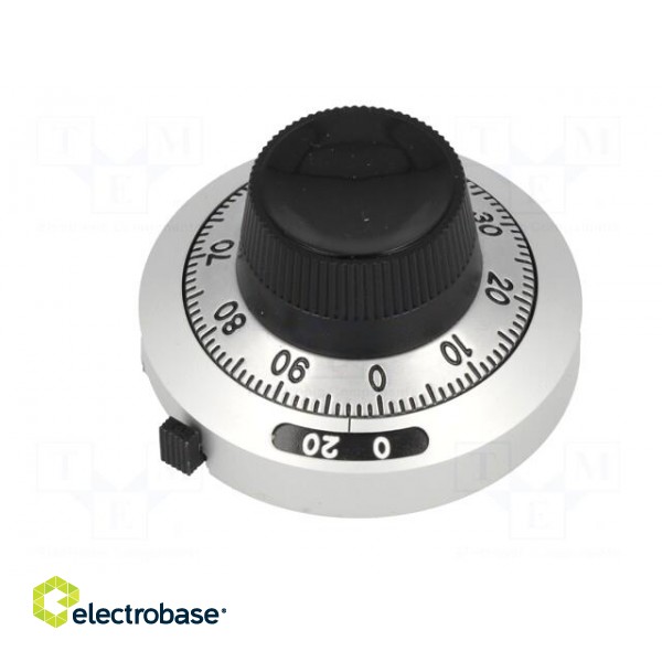 Precise knob | with counting dial | Shaft d: 6.35mm | Ø46mm image 2